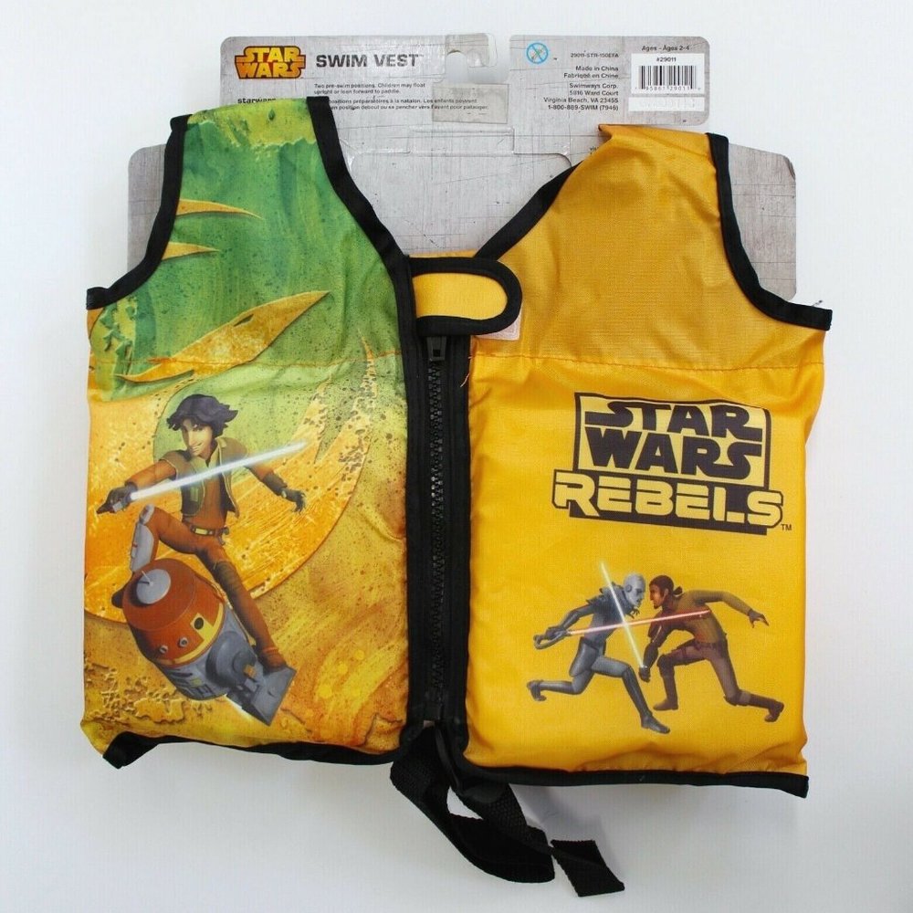 SwimWays Star Wars Rebels Yellow Swim Vest Floatation Ages 2-4